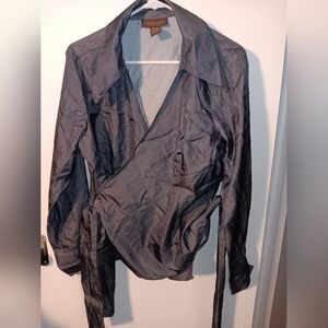 Chadwicks Black Satin Blouse